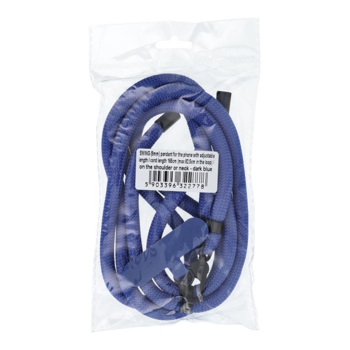 Phone lanyard, phone charm - SWING (8mm) with adjustable length / cord length 165cm (max 82,5cm loop length) / for