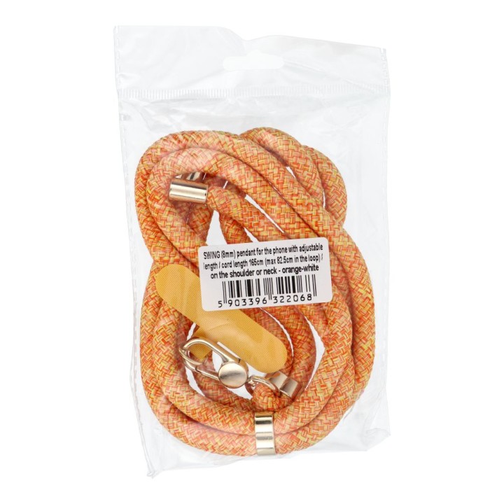 Phone lanyard, phone charm - SWING (8mm) with adjustable length / cord length 165cm (max 82,5cm loop length) / for