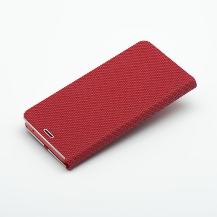 Flip case for Samsung A50 Luna Book Carbon red