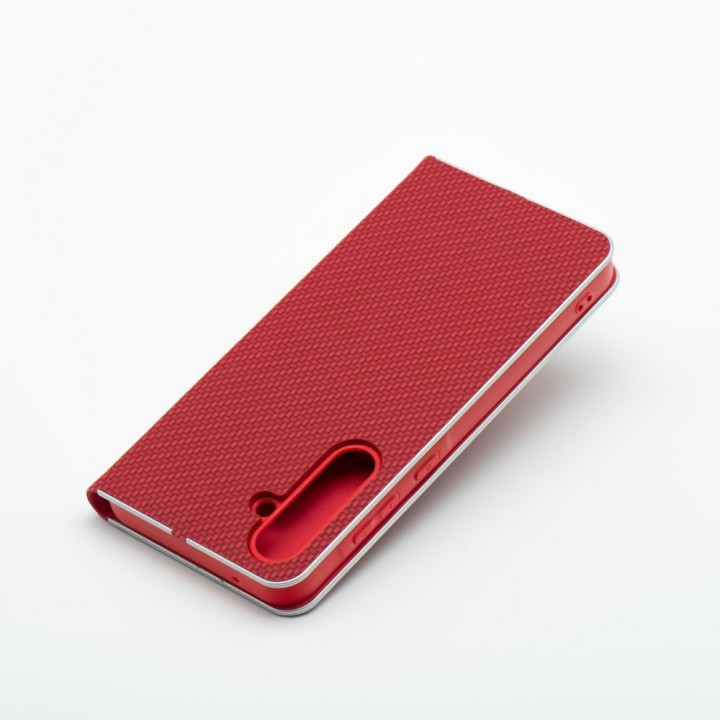 Flip case for Samsung S22 Luna Book Carbon red