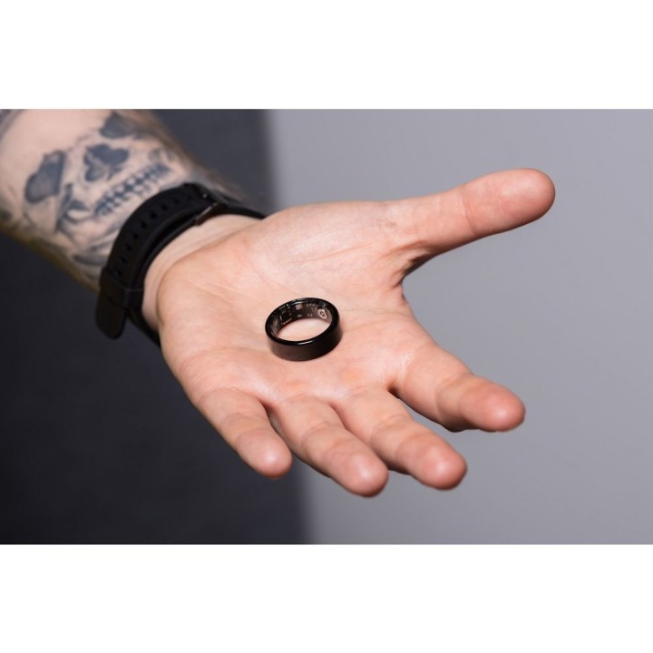 Smart Ring R11M- inteligentny pierścień with steel with stacją ładującą size 8 (18,1mm) black