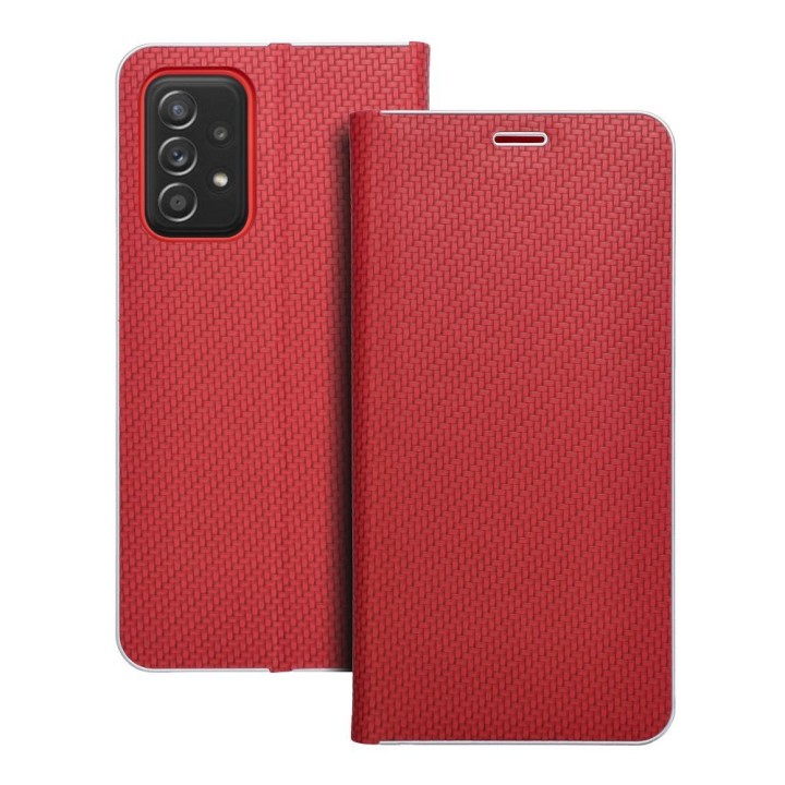 Flip case for Samsung A52 5G / A52 LTE ( 4G ) / A52s 5G Luna Book Carbon red