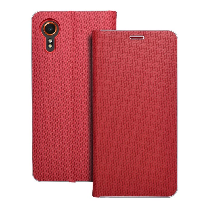 Flip case for Samsung Xcover 7 Luna Book Carbon red