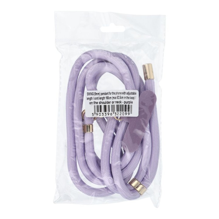 Phone lanyard, phone charm - SWING (8mm) with adjustable length / cord length 165cm (max 82,5cm loop length) / for