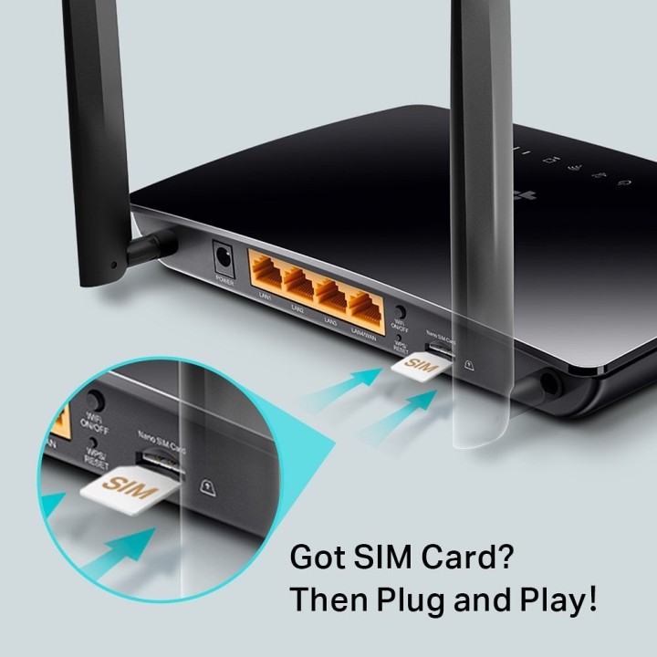 TP-LINK router Wi-Fi 4G LTE input card SIM TL-MR6400