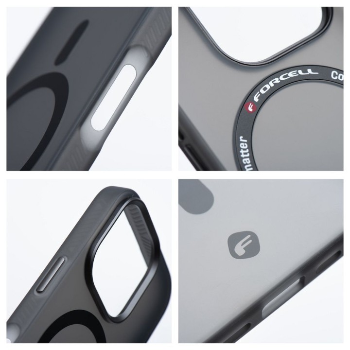 Case for iPhone 16 PLUS Forcell F-Protect Levels Dual Layer 4D technology MagSafe compatible Military Drop-Test smoky black