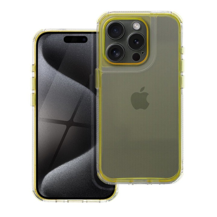 Чехол для iPhone 16 PLUS Matrix Clear желтый
