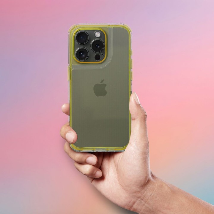Etui na iPhone 16 PLUS Matrix Clear żółte
