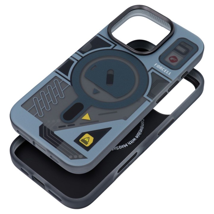Case for iPhone 16 PLUS Forcell F-Protect Levels Dual Layer 4D technology compatible with MagSafe Military Drop-Test cyber grey