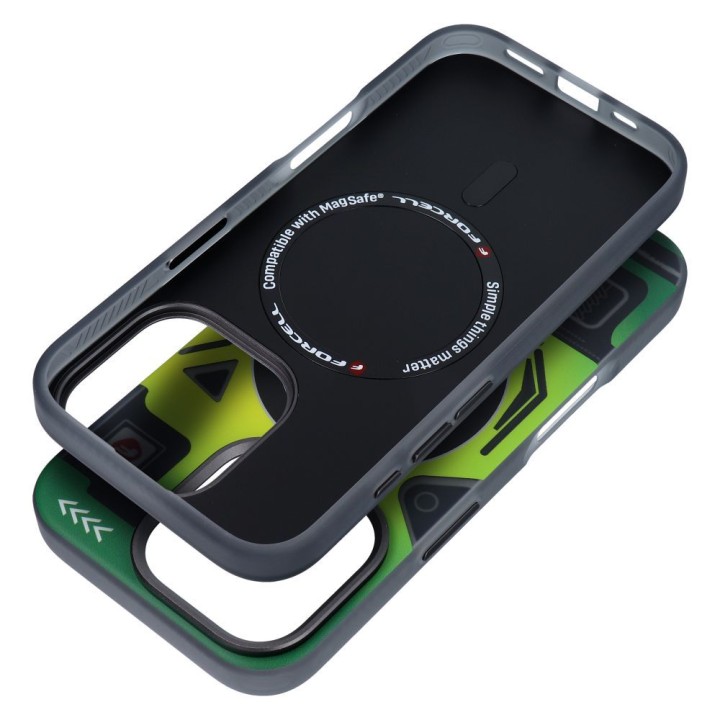Case for iPhone 16 PRO Forcell F-Protect Levels Dual Layer 4D technology compatible with MagSafe Military Drop-Test cyber green