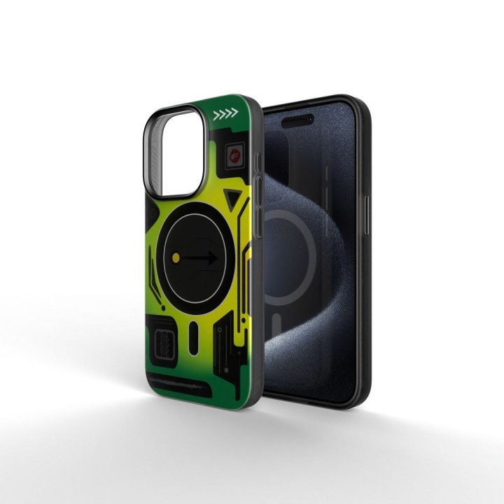 Чохол для iPhone 16 PLUS Forcell F-Protect Levels Dual Layer 4D technology сумісний із MagSafe Military Drop-Test cyber green