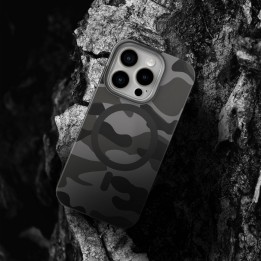 Чохол для iPhone 16 PLUS Forcell F-Protect Levels Dual Layer 4D technology сумісний із MagSafe Military Drop-Test black camo
