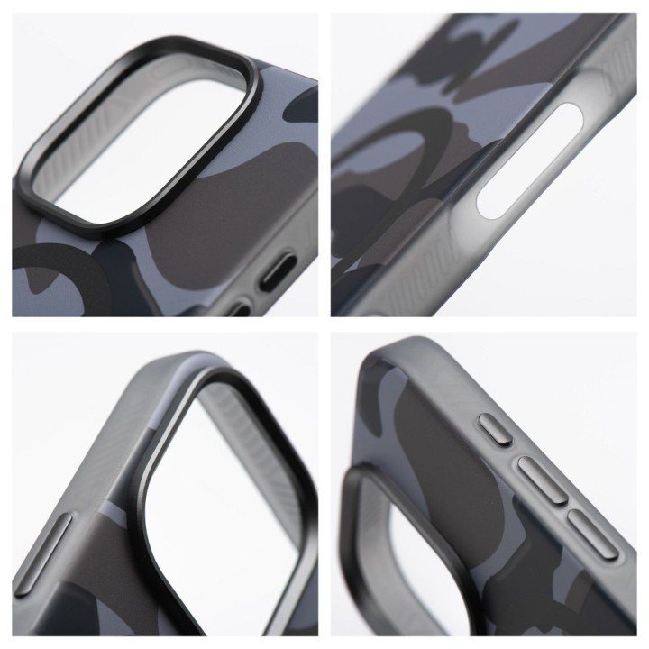 Чехол для iPhone 16 PLUS Forcell F-Protect Levels Dual Layer 4D technology совместимый с MagSafe Military Drop-Test black camo
