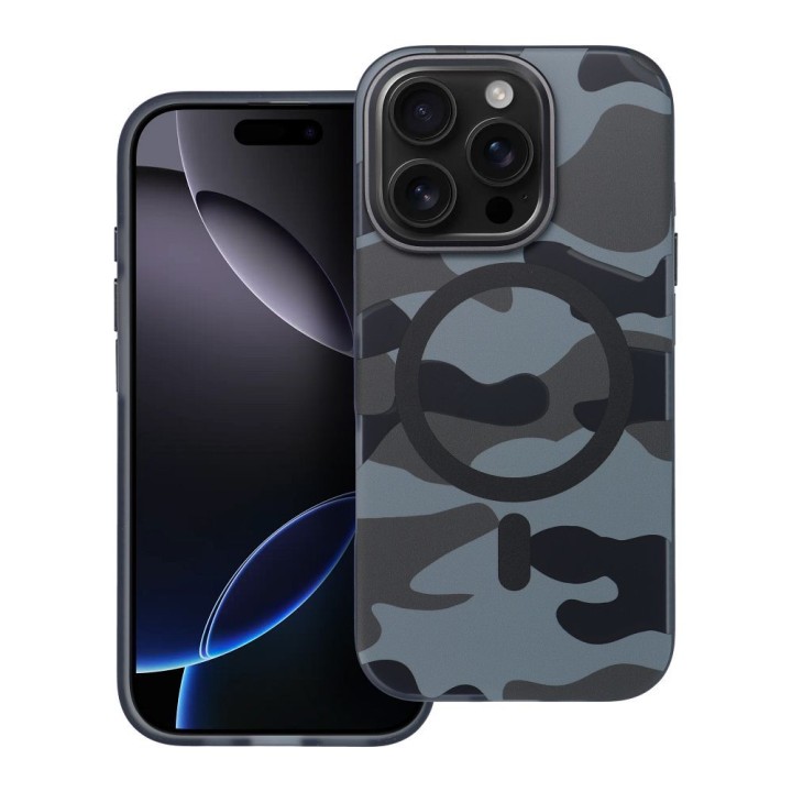 Чохол для iPhone 16 PLUS Forcell F-Protect Levels Dual Layer 4D technology сумісний з MagSafe Military Drop-Test black camo