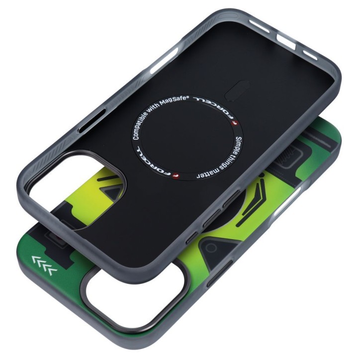 Case for iPhone 16 PLUS Forcell F-Protect Levels Dual Layer 4D technology compatible with MagSafe Military Drop-Test cyber green