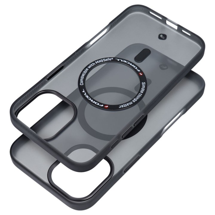 Case for iPhone 16 PLUS Forcell F-Protect Levels Dual Layer 4D technology MagSafe compatible Military Drop-Test smoky black