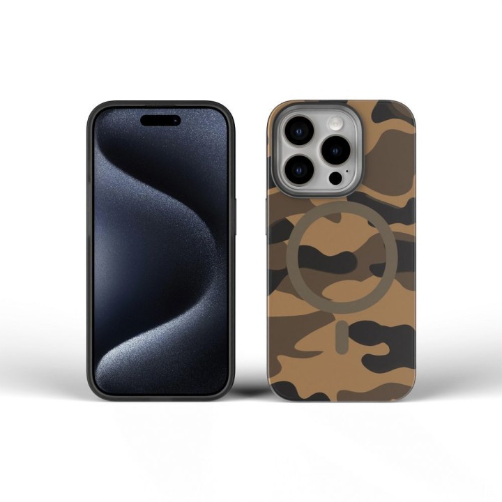 Case for iPhone 16 Forcell F-Protect Levels Dual Layer 4D technology MagSafe compatible Military Drop-Test desert camo