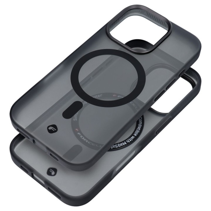 Case for iPhone 16 PLUS Forcell F-Protect Levels Dual Layer 4D technology compatible with MagSafe Military Drop-Test smoky black
