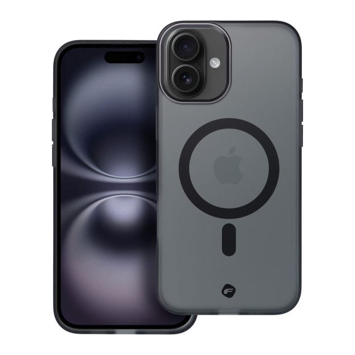 Case for iPhone 16 PLUS Forcell F-Protect Levels Dual Layer 4D technology compatible with MagSafe Military Drop-Test smoky black