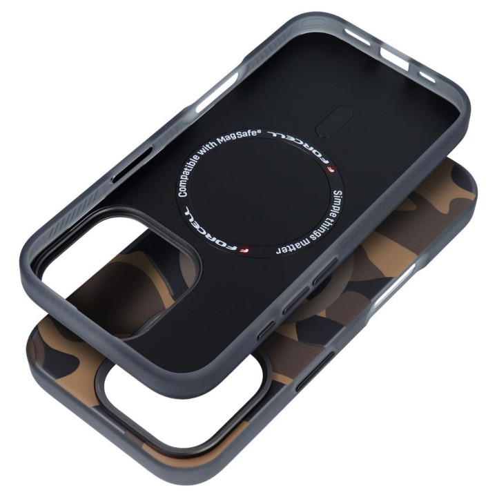 Case for iPhone 16 PRO Forcell F-Protect Levels Dual Layer 4D technology compatible with MagSafe Military Drop-Test desert camo