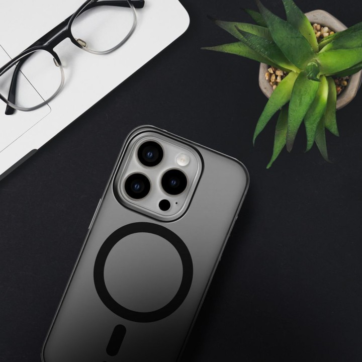 Etui na iPhone 16 PLUS Forcell F-Protect Levels Dual Layer 4D technology zgodne z MagSafe Military Drop-Test smoky black