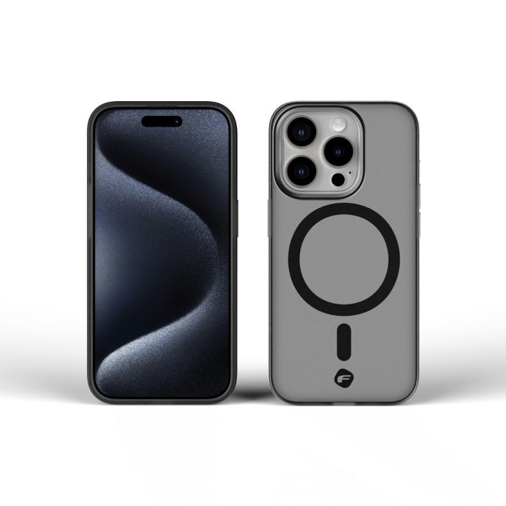 Case for iPhone 16 PLUS Forcell F-Protect Levels Dual Layer 4D technology compatible with MagSafe Military Drop-Test smoky black