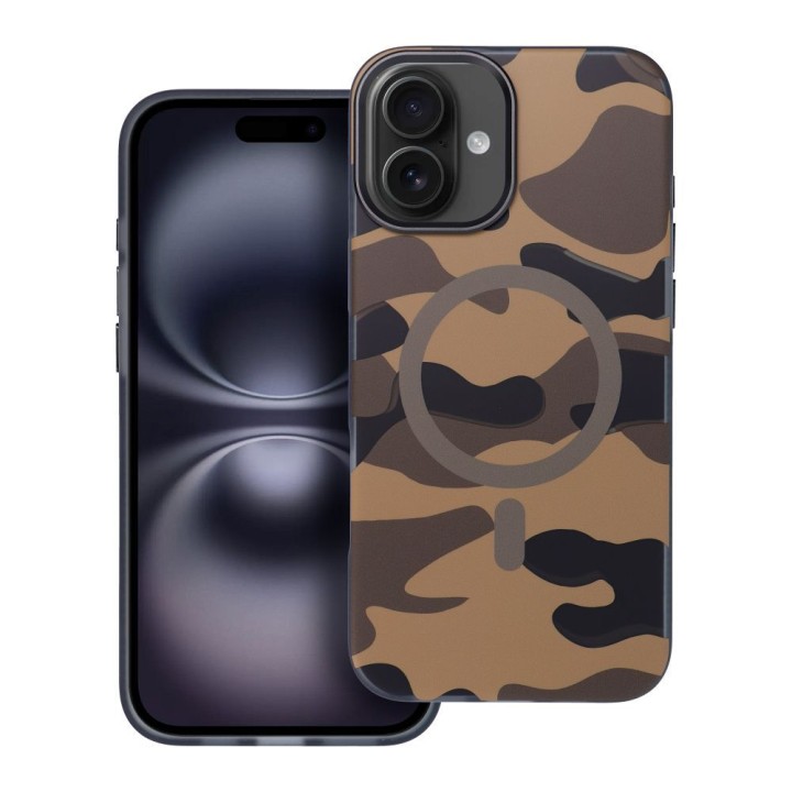 Case for iPhone 16 PRO Forcell F-Protect Levels Dual Layer 4D technology compatible with MagSafe Military Drop-Test desert camo