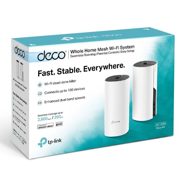 TP-LINK роутер Wi-Fi Mesh AC1200 Deco M4 1GbE комплект 2 шт