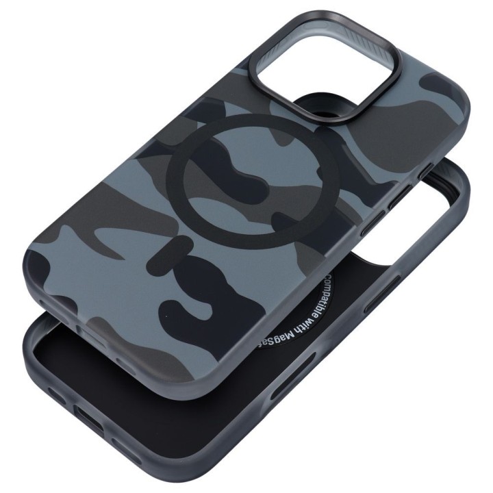 Case for iPhone 16 PLUS Forcell F-Protect Levels Dual Layer 4D technology compatible with MagSafe Military Drop-Test black camo