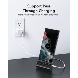 Повербанк Veger PlugOn (W0558) PD QC3.0 3A 20W 5000 mAh з вбудованим роз'ємом Тип C чорний 0INT