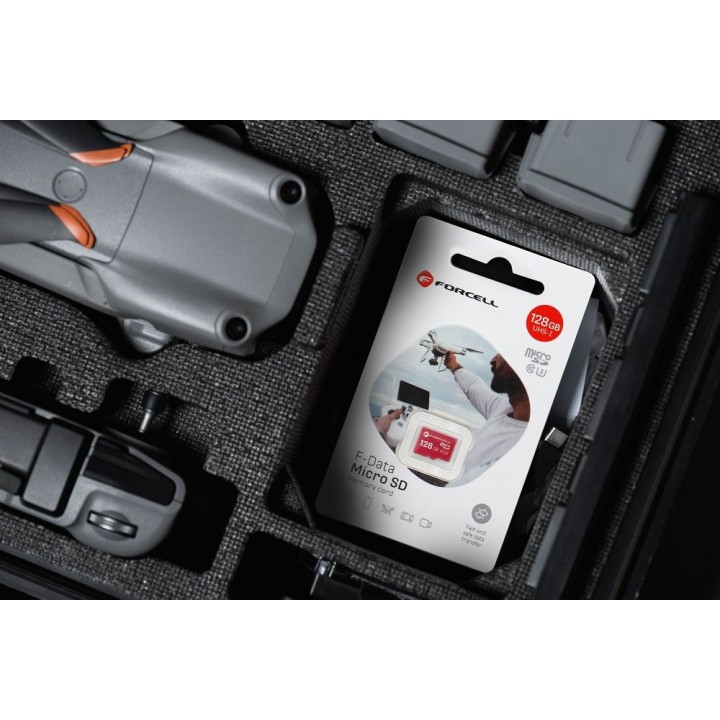 Карта microSD 128GB U3 class 10 Forcell F-Data червона