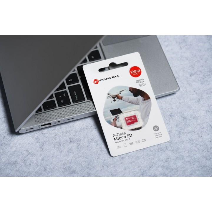Карта microSD 128GB U3 class 10 Forcell F-Data червона