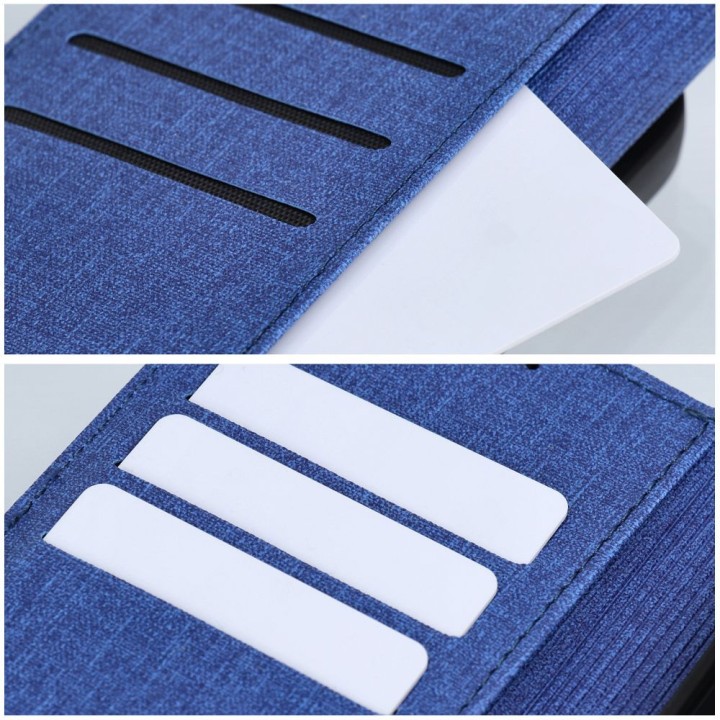 Etui z klapką na iPhone 16 PRO Gomma Book niebieskie