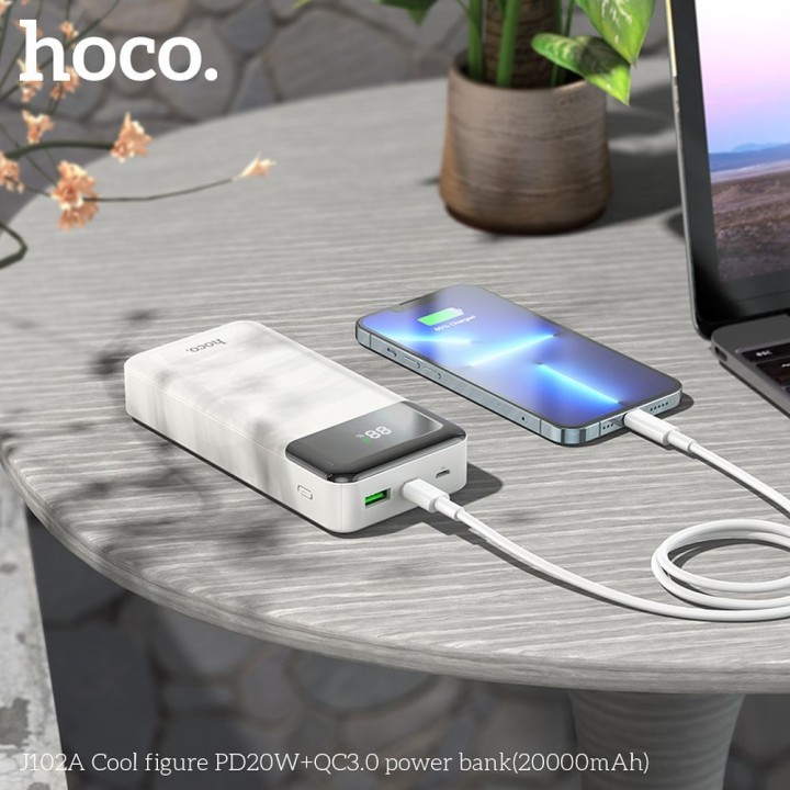 Power bank Hoco 20000 mAh QC3.0 PD 3A 20W J102A white