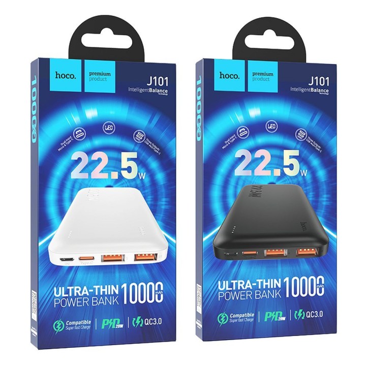Повербанк Hoco 10000 mAh QC PD 3A 22,5W J101 белый