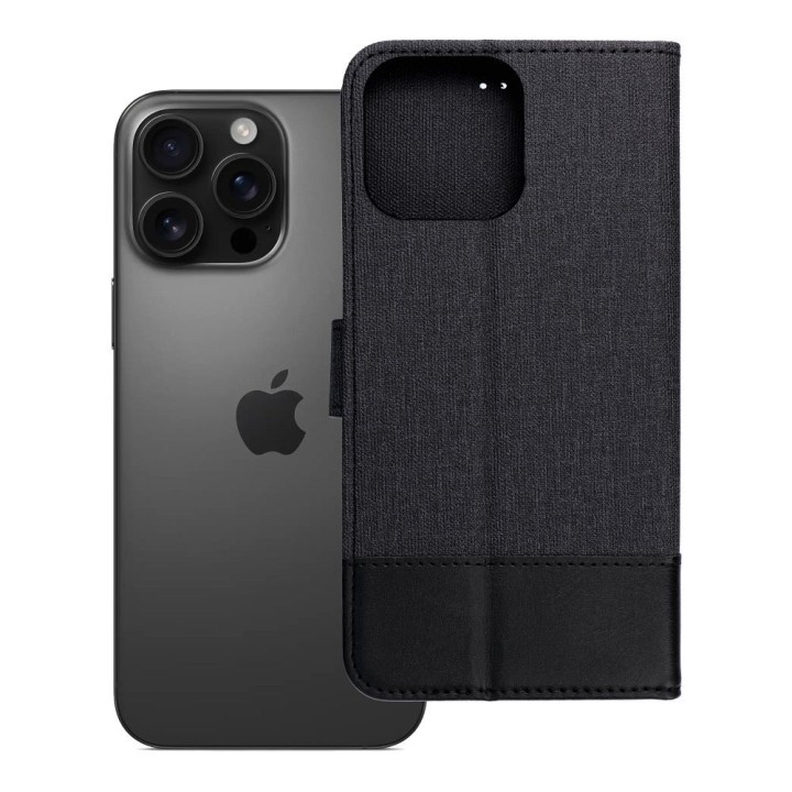 Etui z klapką na iPhone 16 PRO MAX Gomma Book czarne