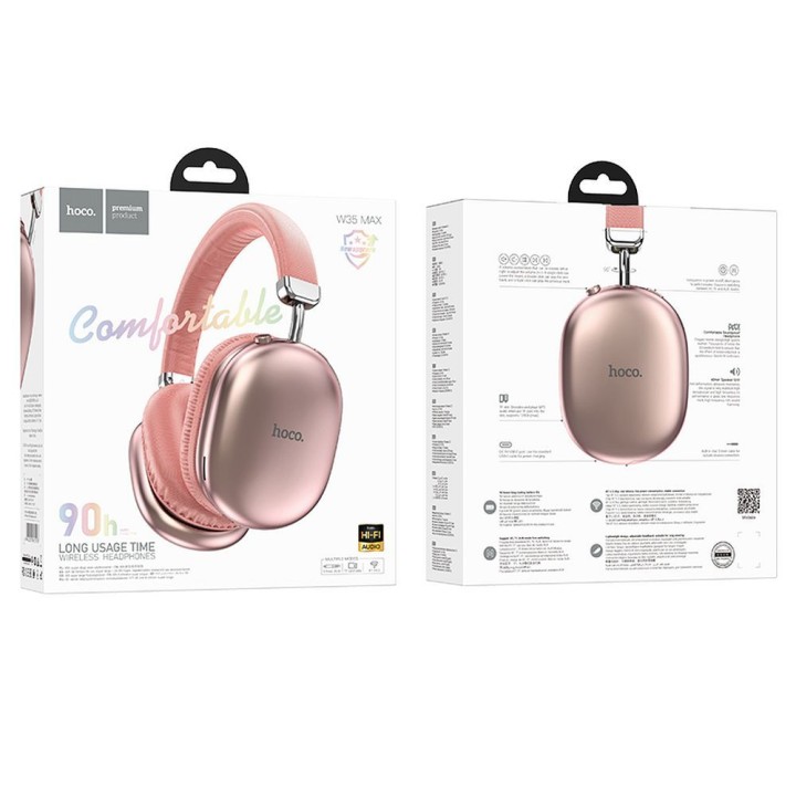 Wireless headphones on-ear Hoco W35 Max pink