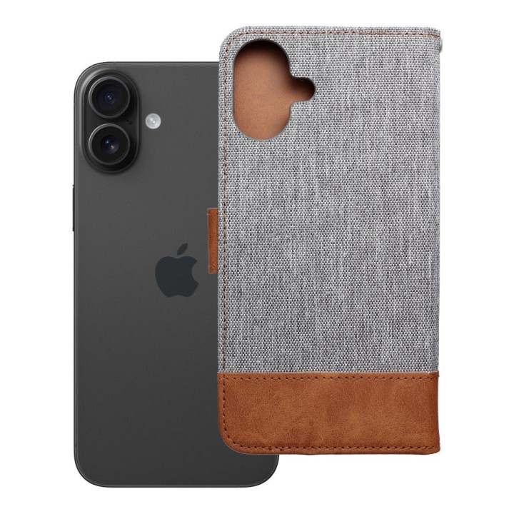 Flip case for iPhone 16 PLUS Jeans Book grey