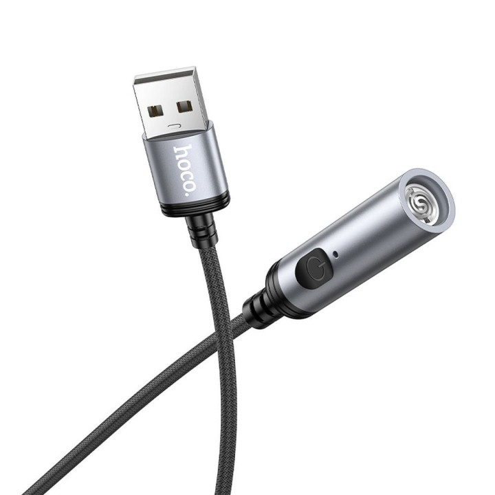 Adapter USB A to car cigarette lighter Hoco 0,3 m UA30 black