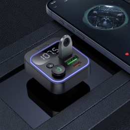 Трансмітер автомобільний Bluetooth Hoco QC3.0 PD 20W E85 чорний