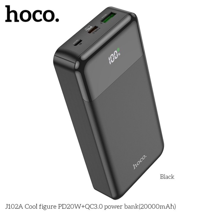 Повербанк Hoco 20000 mAh QC3.0 PD 3A 20W J102A чорний