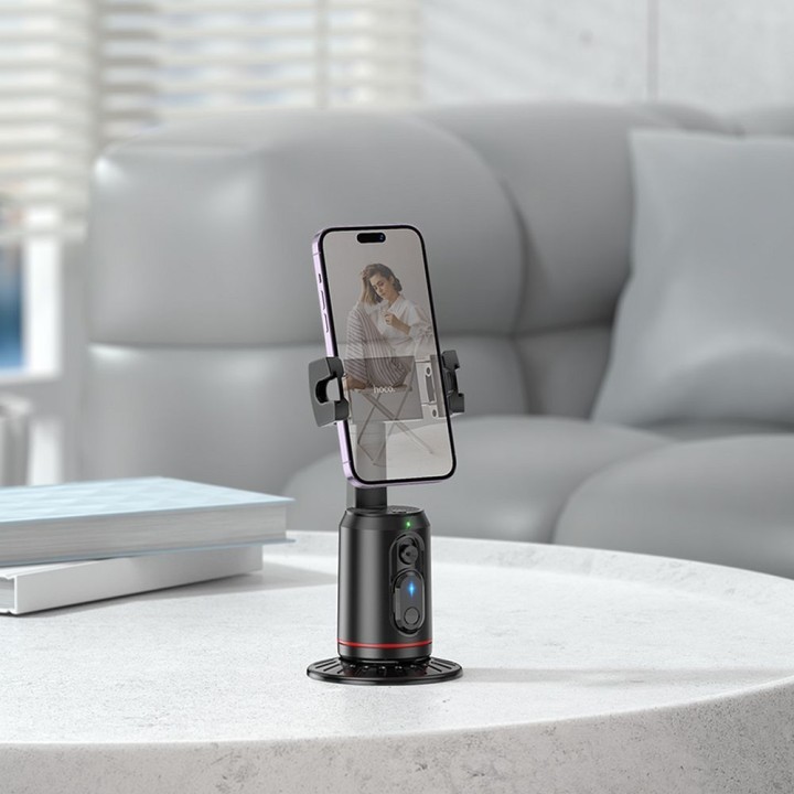 Тримач для телефону Hoco obrotowy 360 градусів з automatycznym śledzeniem twarzy K23 чорний