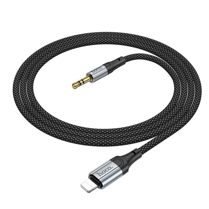 Кабель AUX Lightning для Jack 3,5 mm Hoco 1 m UPA26 чорний
