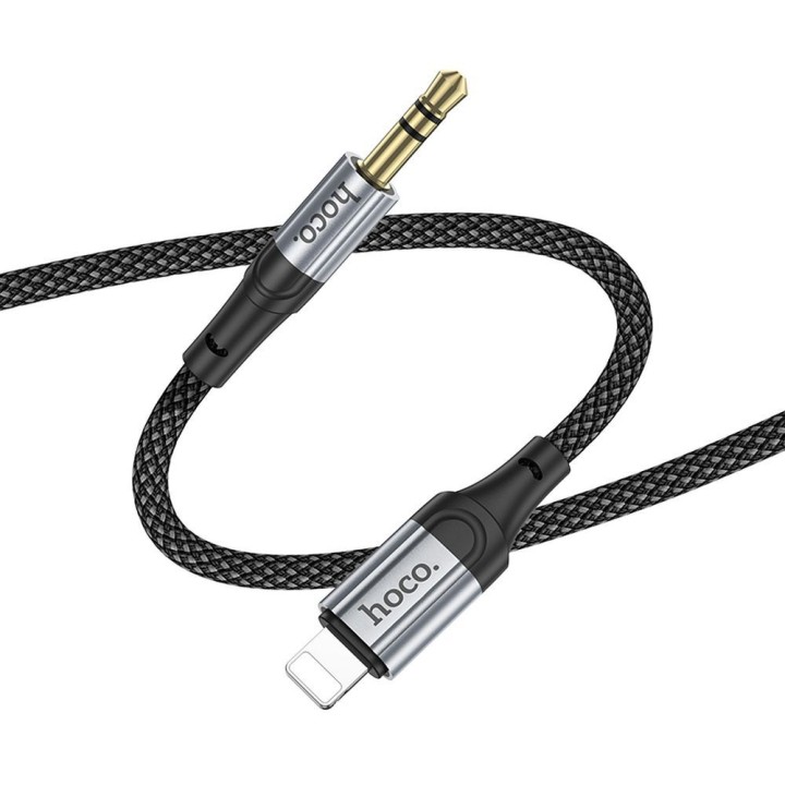 Кабель AUX Lightning для Jack 3,5 mm Hoco 1 m UPA26 чорний
