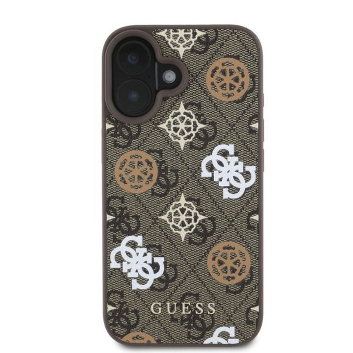 GUESS чохол для IPHONE 16 сумісний із MagSafe GUHMP16SP4PWPW (PU Peony on 4G Background) коричневий