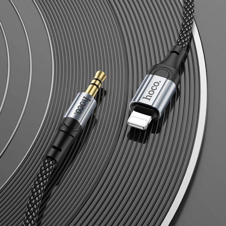 Кабель AUX Lightning для Jack 3,5 mm Hoco 1 m UPA26 чорний