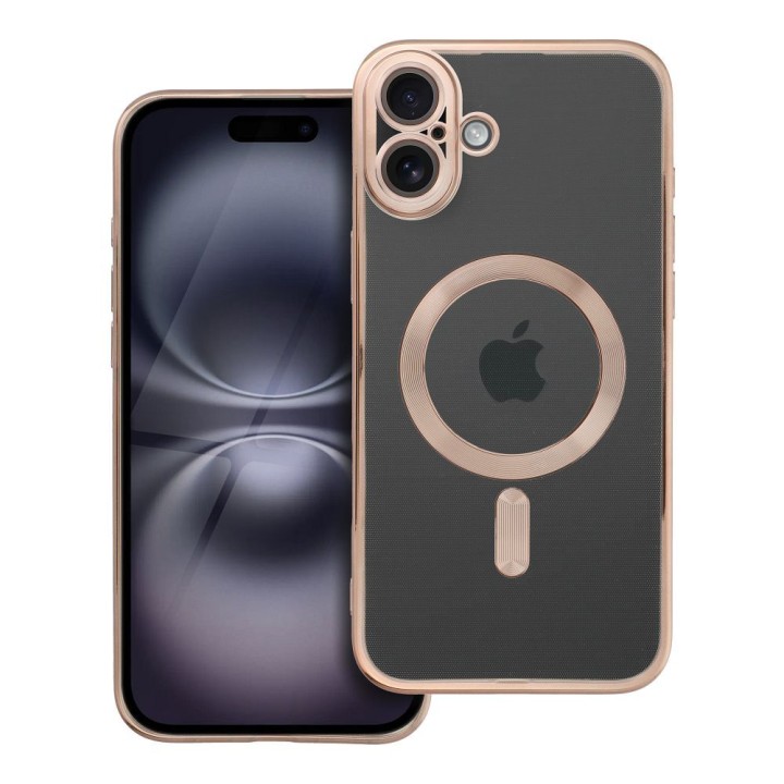 Case for iPhone 16 PLUS Electro Mag Cover compatible with MagSafe brown