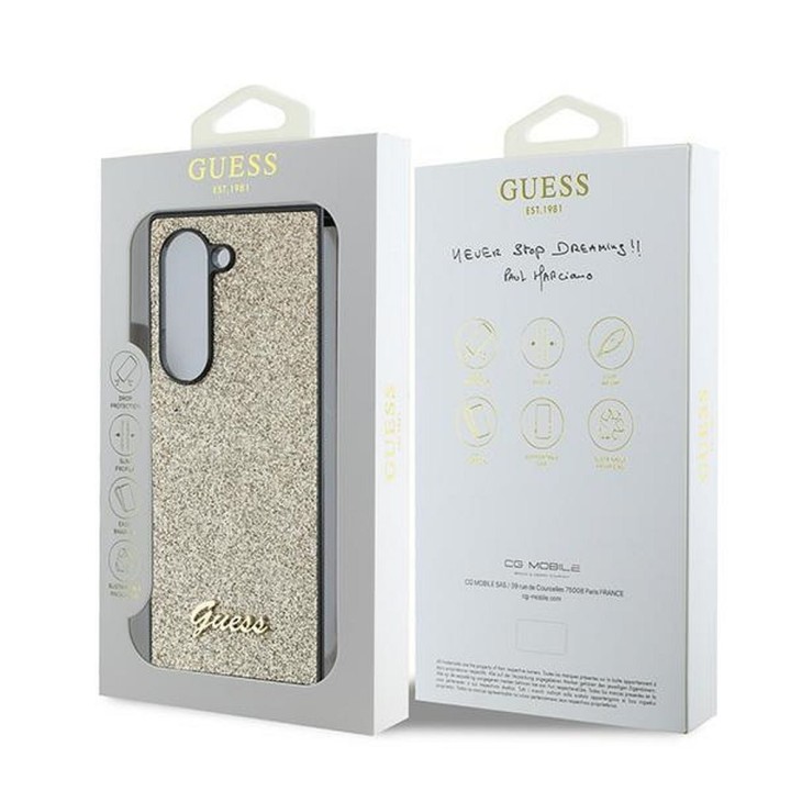 GUESS чохол для SAMSUNG Z Fold 6 GUHCZFD6HGGSHD (HC PU 4G Glitter Script) золотий