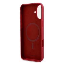 KARL LAGERFELD case for IPHONE 16 Plus compatible with Magsafe KLHMP16MSCMKCRHR (Silicone KC Body Ring) red