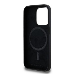 KARL LAGERFELD чохол для IPHONE 15 Pro сумісний із MagSafe KLHMP15LSCMKCRHK (Silicone KC Body Ring) чорний